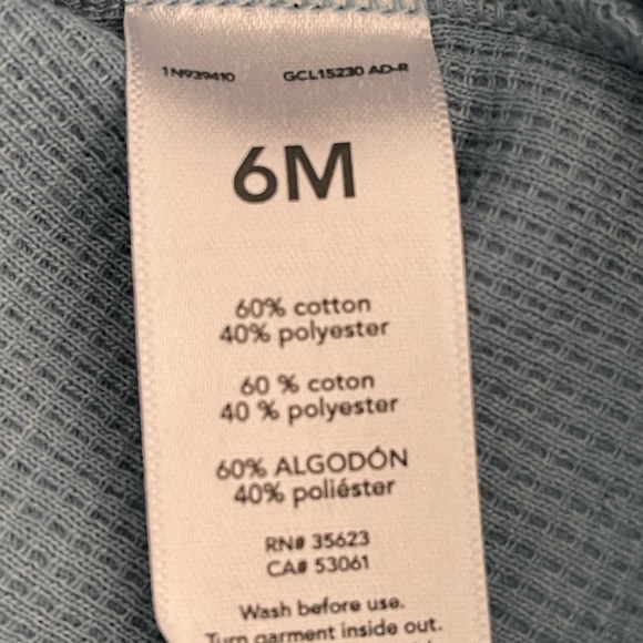 NEW 3pc Thermal Carters Unisex Blue Boy or Girl Comfy Cotton Blend 6M - Picture 6 of 6